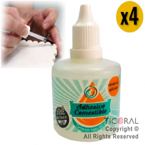 ADHESIVO COMESTIBLE EN GEL CON PINCEL APLICADOR 4 X 45GR